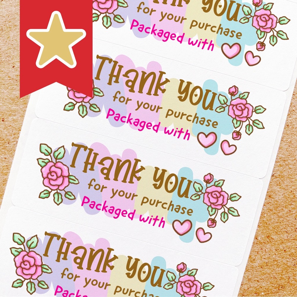 Thank You Labels Stickers 30ct